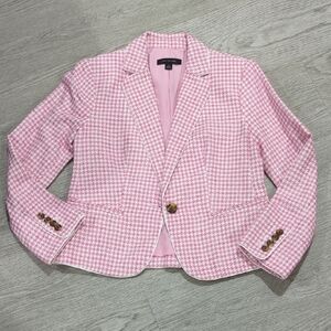 Ann Taylor Pink Houndstooth Blazer